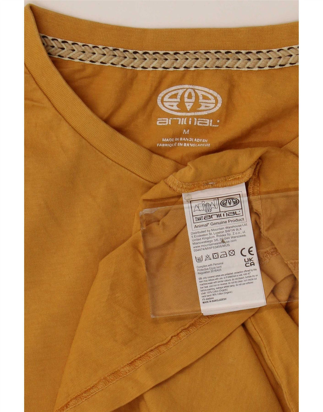 Camiseta con gráfico Animal para hombre Top de algodón amarillo medio
