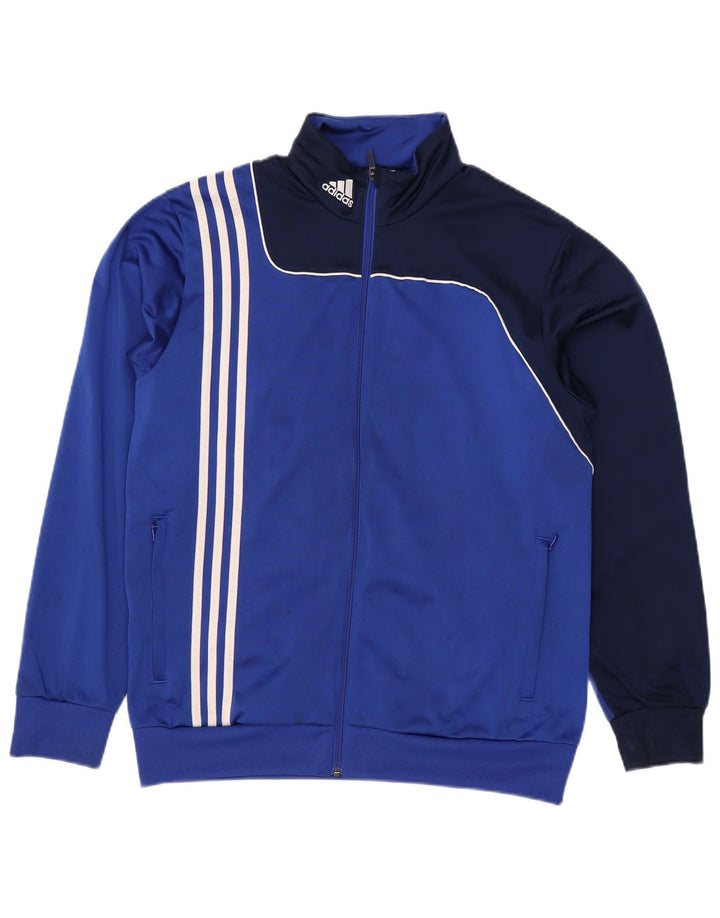 Adidas - Chaqueta de chándal para hombre, talla 42/44, poliéster color azul grande
