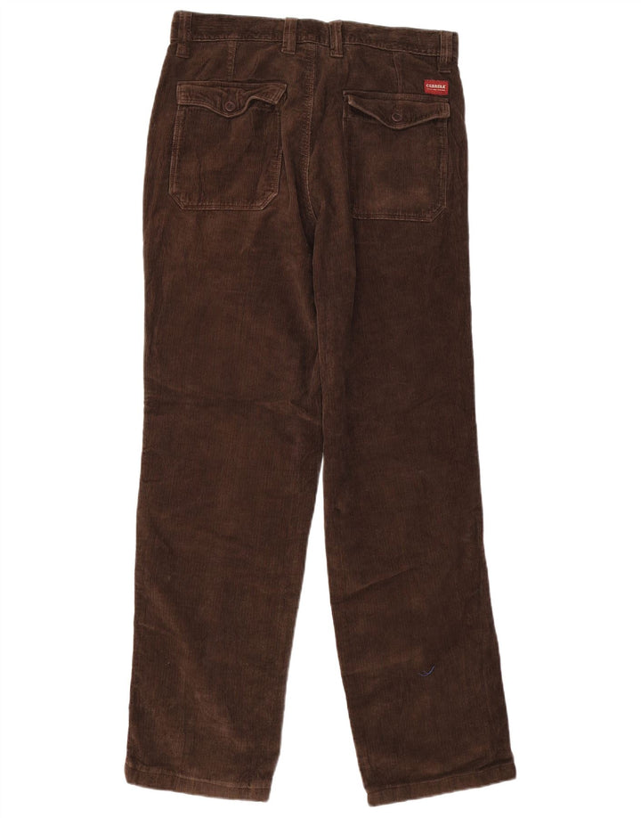 CARRERA Pantalón recto de pana para hombre IT 48 Medium W32 L30 Algodón marrón