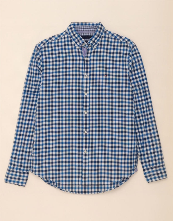 Camisa Tommy Hilfiger New York Fit de algodón a cuadros en azul medio