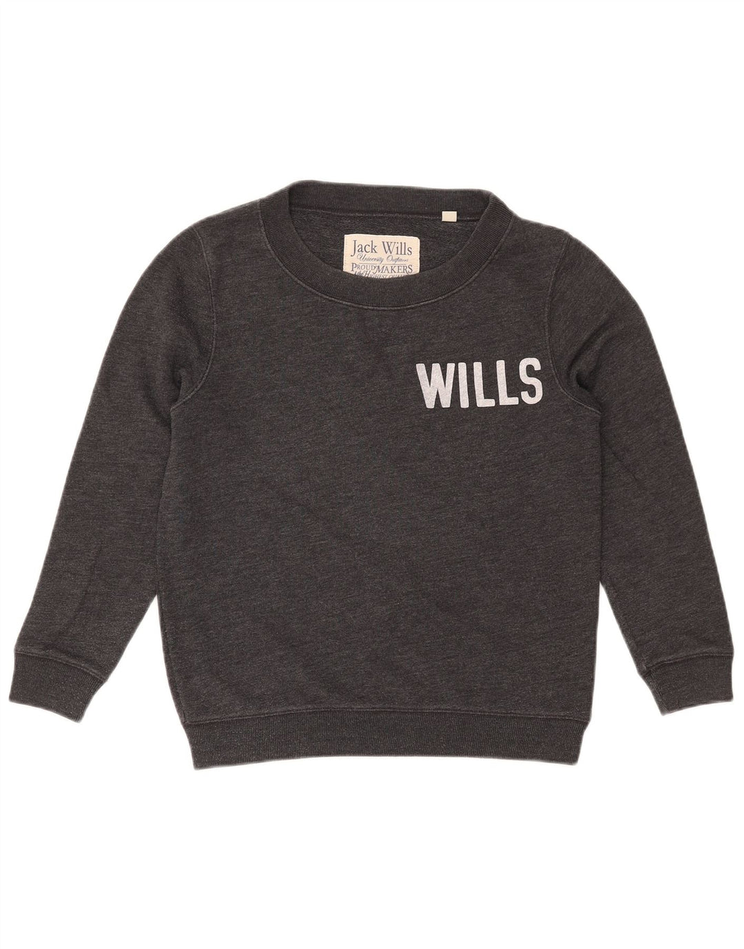 JACK WILLS Sudadera extragrande con estampado gráfico para mujer UK 8 Small Grey