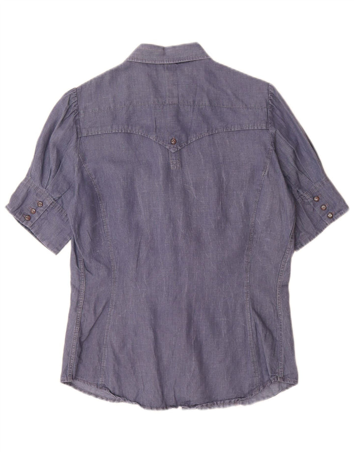 Levi's Camisa de manga corta para mujer UK 44 Large Algodón azul