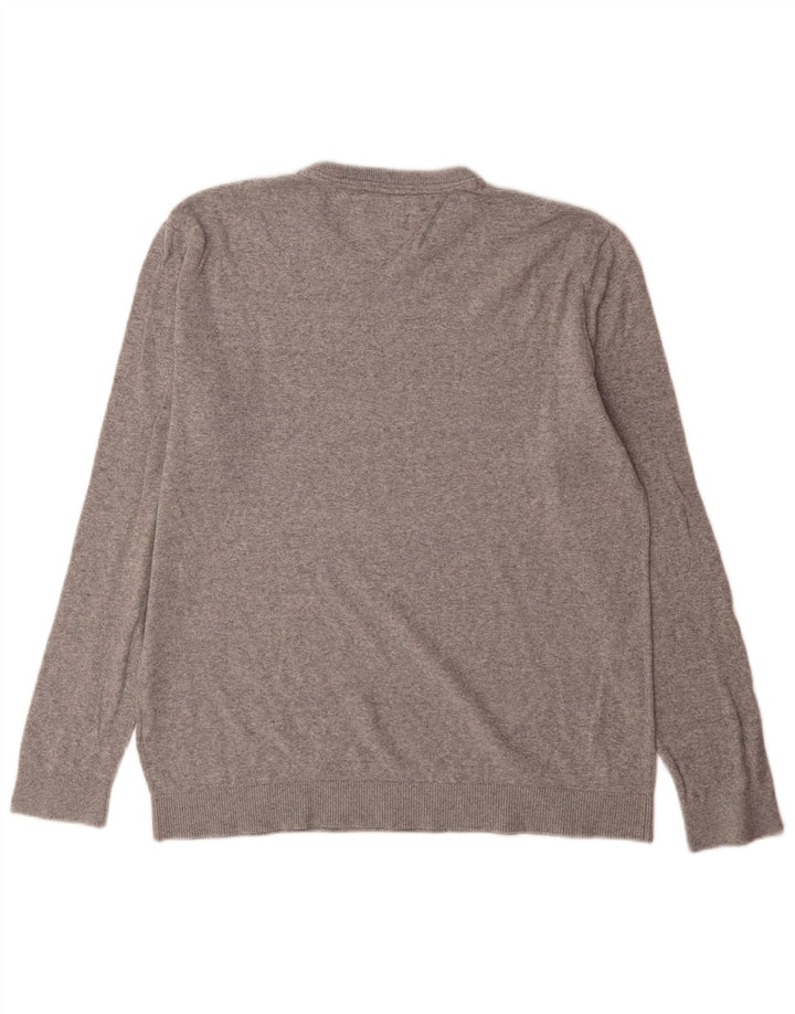 Tommy Hilfiger Jersey con cuello redondo para hombre de algodón gris medio