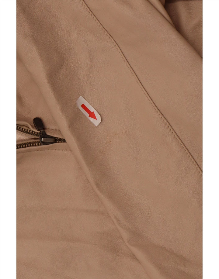Lakeland Chaqueta de cuero para mujer Reino Unido 12 Cuero beige mediano