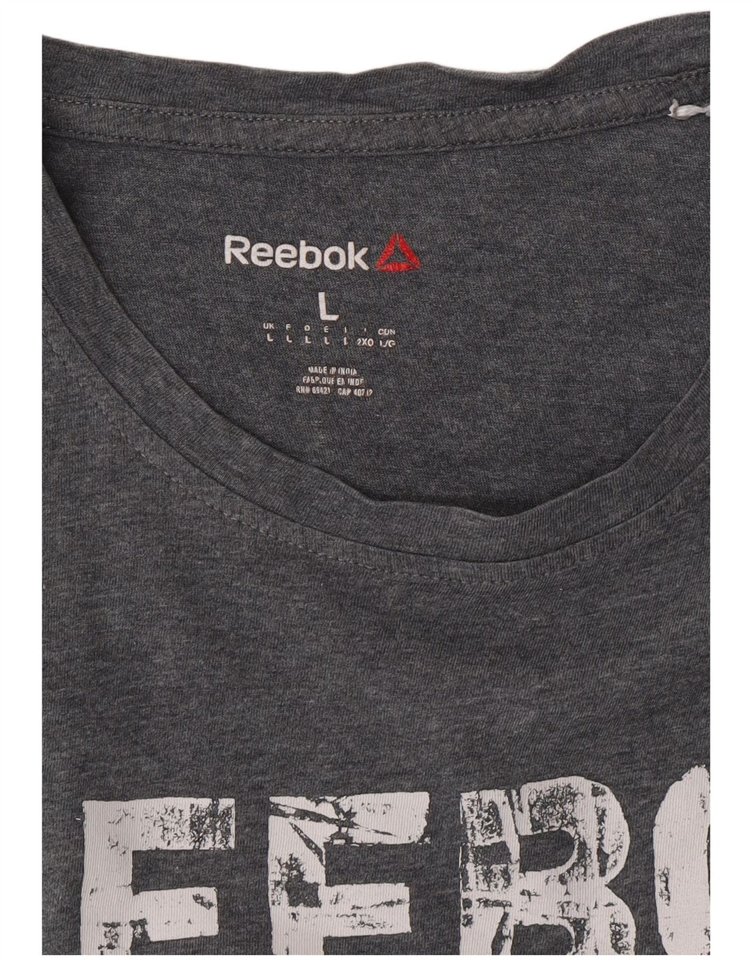 Reebok - Camiseta gráfica para hombre, talla grande, color gris