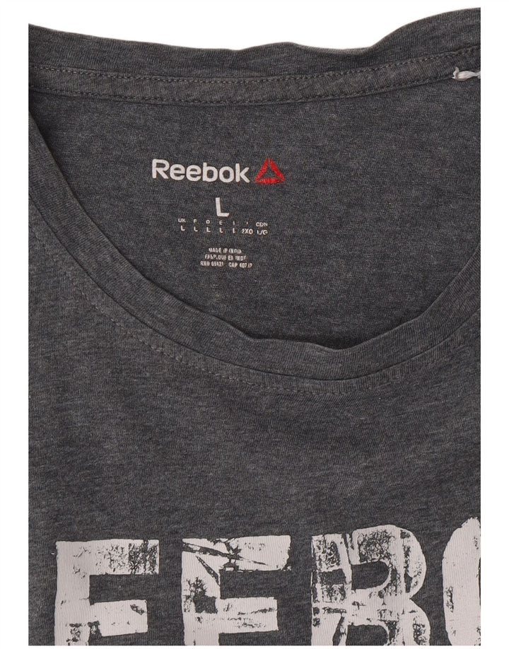 Reebok - Camiseta gráfica para hombre, talla grande, color gris