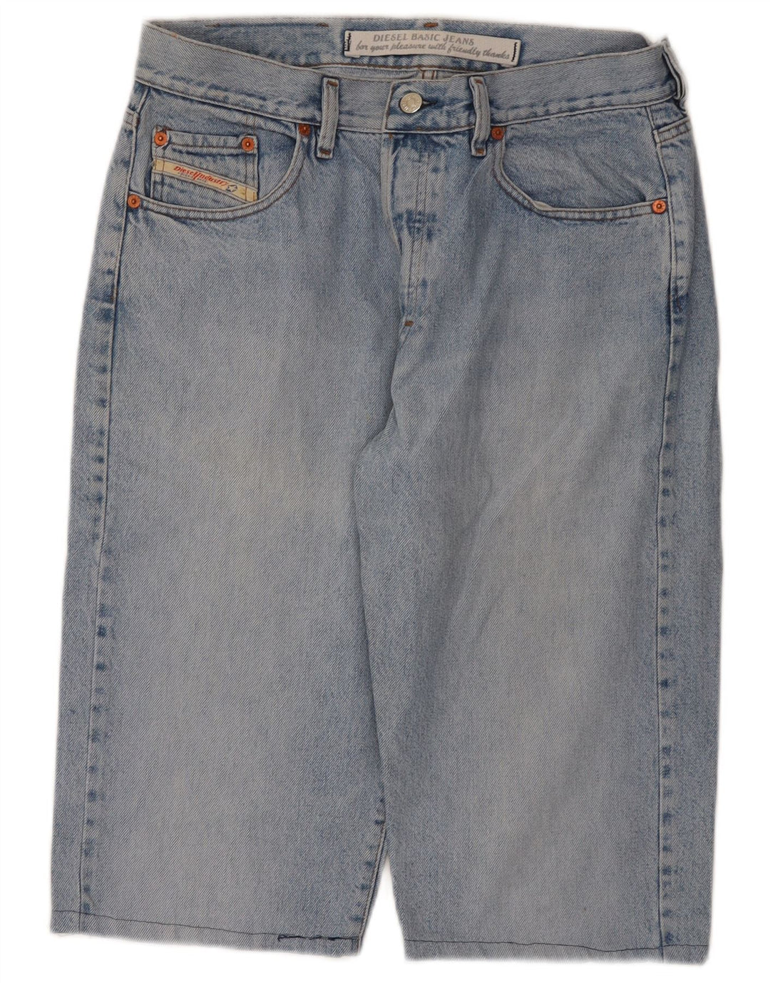 Diesel Pantalones cortos de mezclilla para hombre W34 Algodón azul grande