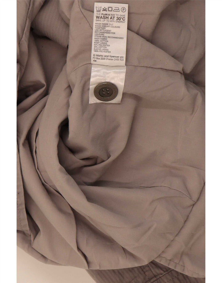 Marks & Spencer Chaqueta Blazer de Manga Corta con 2 Botones para Mujer UK 46 Grande Gris