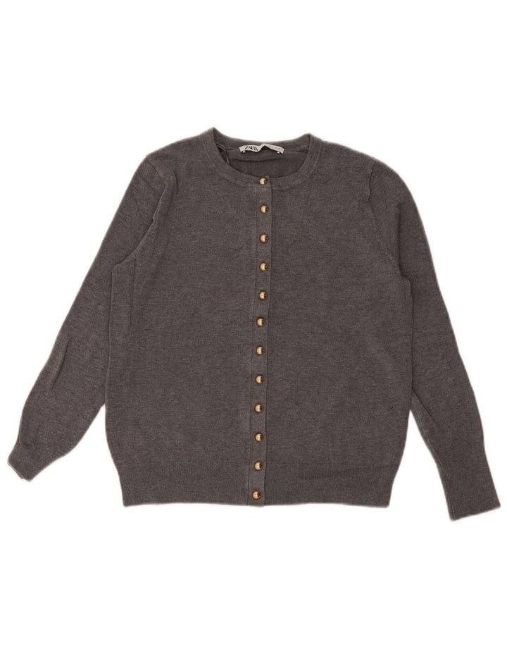 Zara Mujer Cárdigan Suéter UK 42 Viscosa Gris Medio