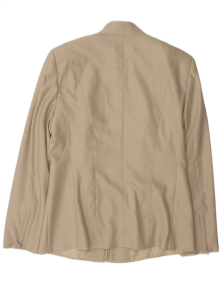 Escada Chaqueta Blazer Mujer IT 40 Pequeña Lana Beige