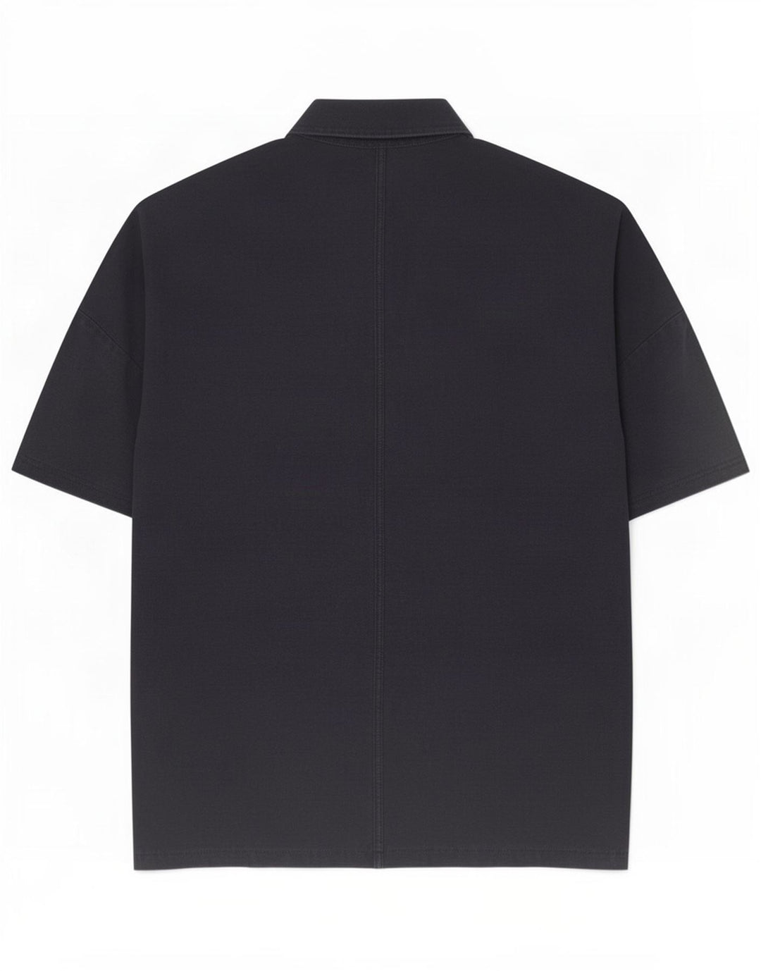 Cos Camisa de manga corta para hombre Algodón azul marino medio