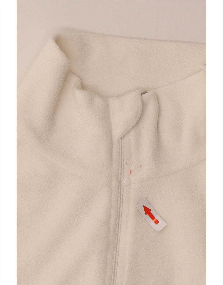 Brugi Jersey de forro polar con cuello y cremallera para mujer UK 44 Poliéster blanco mediano