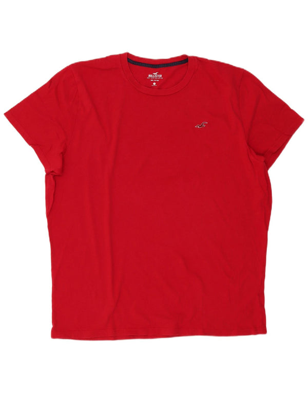 Camiseta Hollister Hombre Top 2XL Algodón Rojo