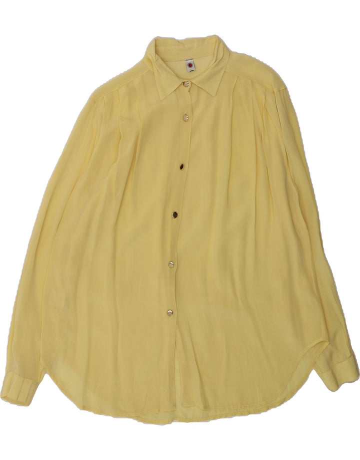 VINTAGE Womens Oversized Shirt Blouse UK 20 2XL Yellow Vintage Vintage and Second-Hand Vintage from Messina Hembry 