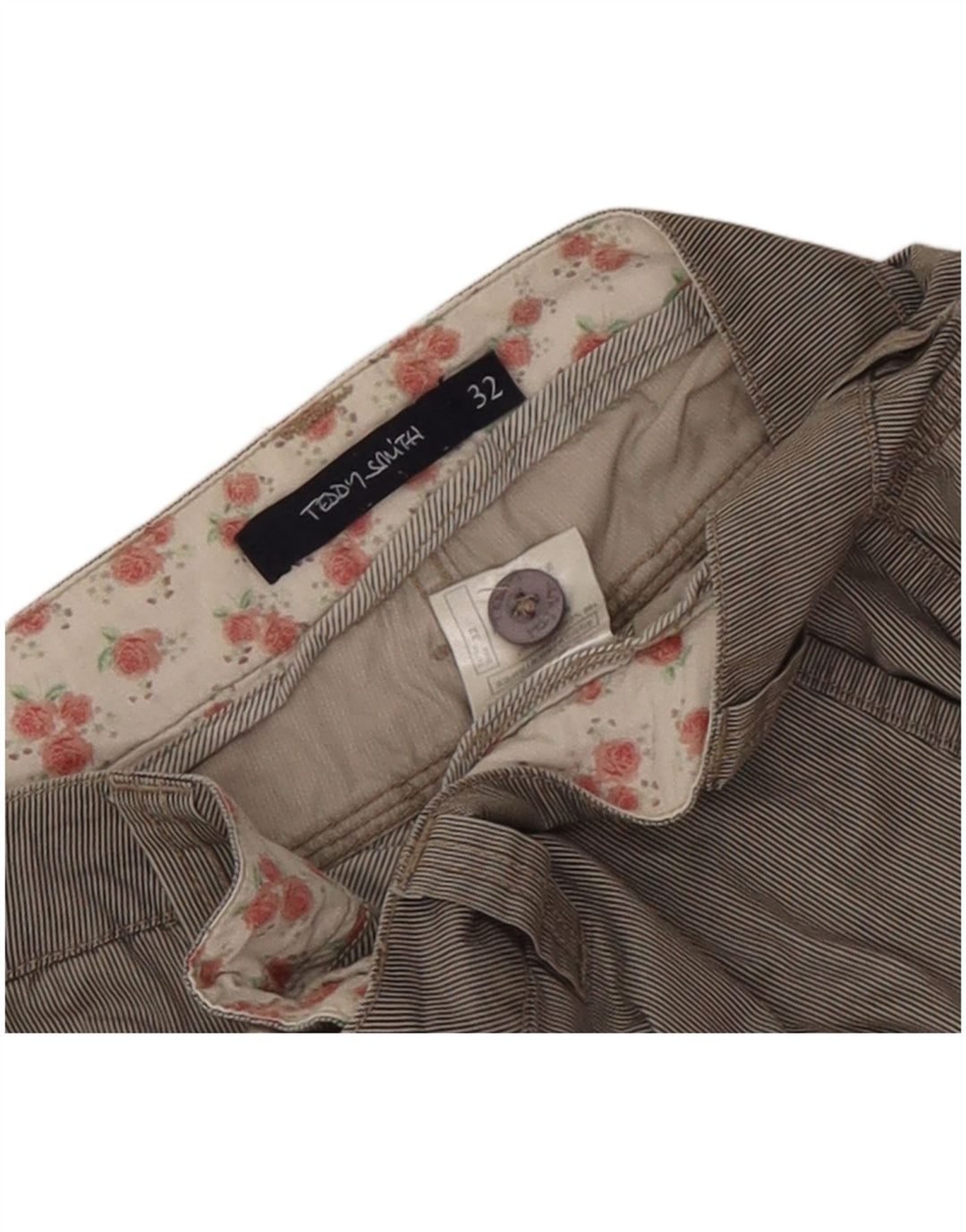 Shorts cargo para hombre Teddy Smith W32 Algodón a rayas gris medio