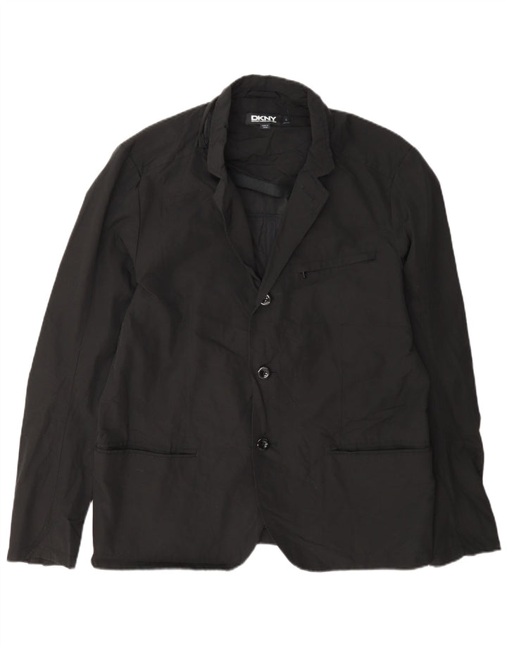Dkny Chaqueta tipo blazer de 3 botones para hombre UK 40 Grande Algodón negro