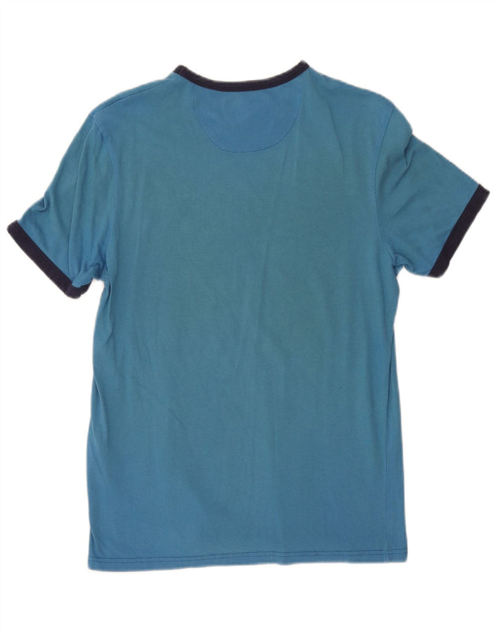 Lyle & Scott Hombre Camiseta Top Small Azul Colorblock Algodón