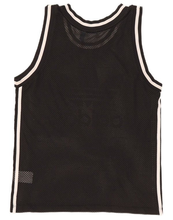 Adidas Mujer Gráfico Chaleco Top UK 12 Medio Negro Poliéster