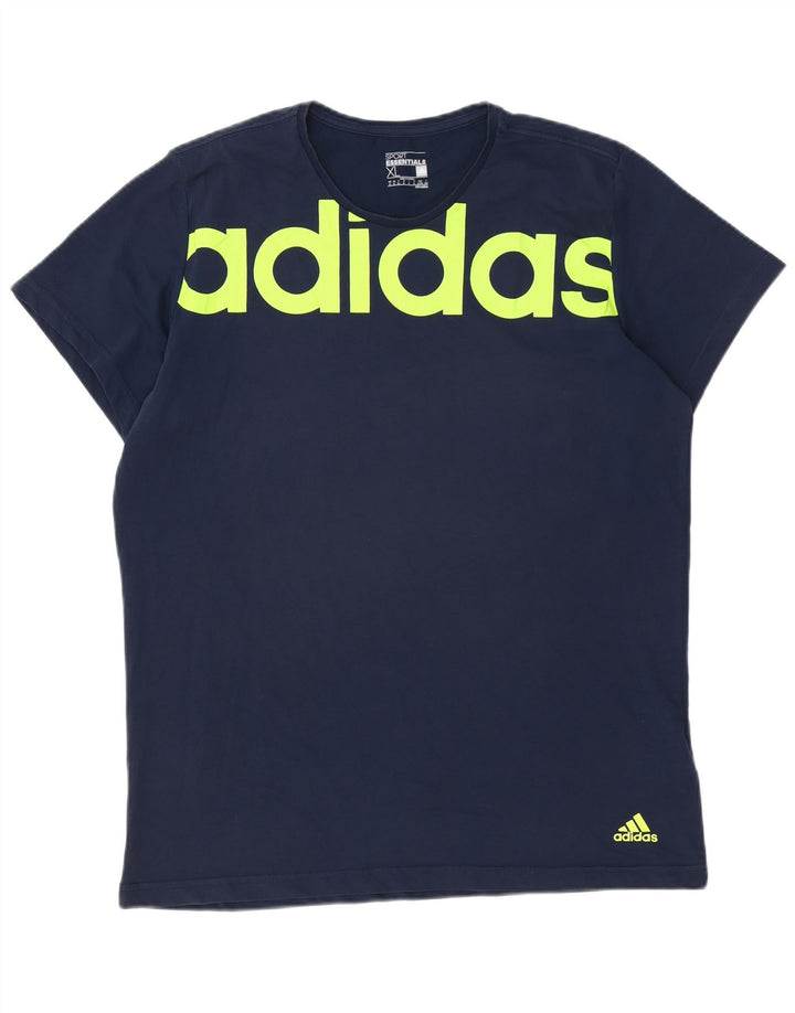 ADIDAS Camiseta gráfica Climalite para hombre Top XL Algodón azul marino