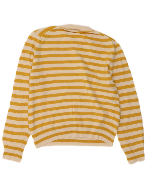 Zara - Jersey de cuello redondo para mujer, talla 40, talla pequeña, color amarillo a rayas