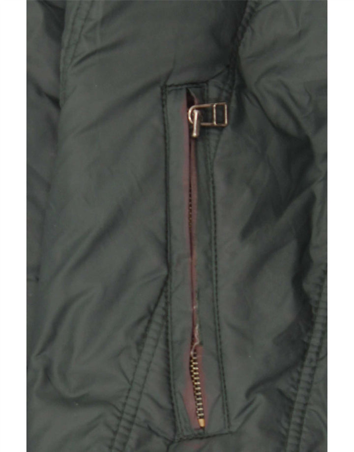 Zara Mens Chaqueta Acolchada UK 40 Grande Nylon Verde