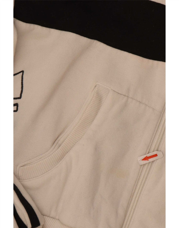 Adidas Sudadera con capucha y cremallera gráfica para mujer IT 44 Medium White Colourblock