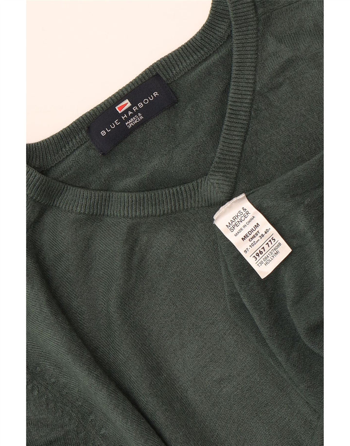 MARKS & SPENCER Jersey con cuello en V para hombre UK 38/40 Verde medio