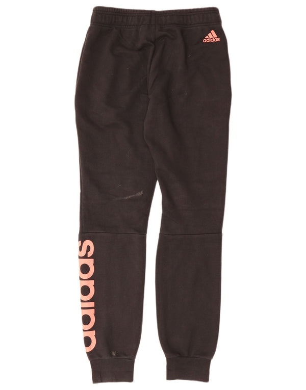 ADIDAS Womens Graphic Tracksuit Trousers Joggers UK 4/6 XS  Black Cotton