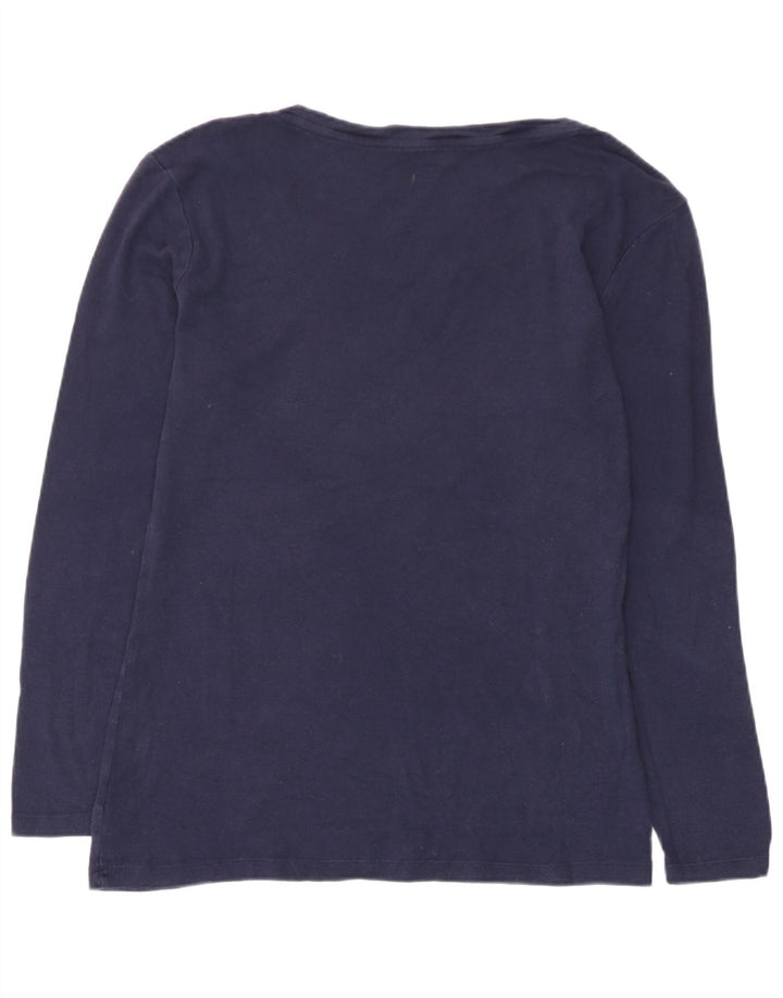 Gap Mujer Top Manga Larga UK 44 Grande Azul Marino Algodón