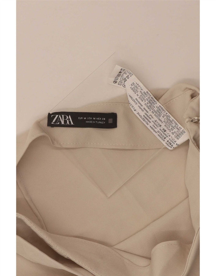 Zara Mujer Mini Falda Mediana W28 Poliéster Beige