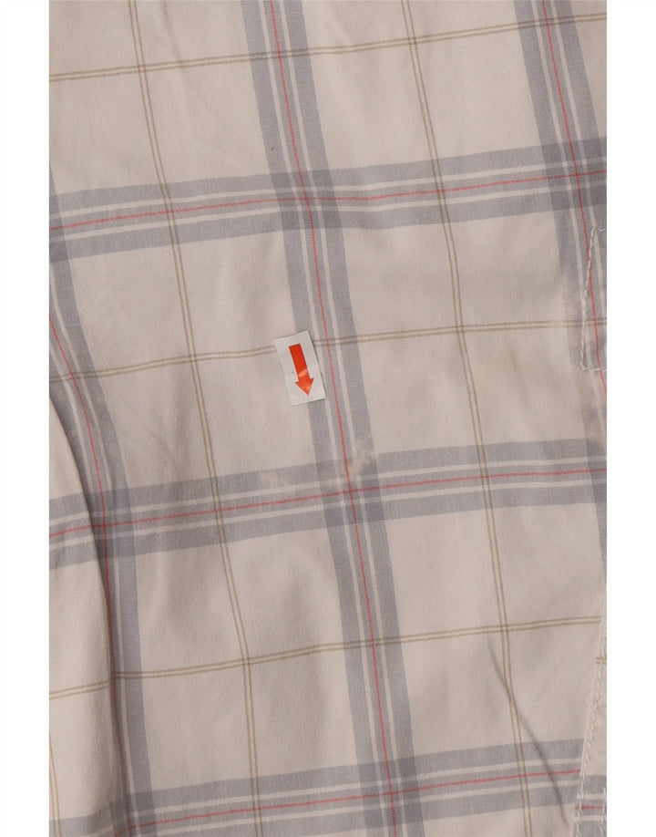 CALVIN KLEIN Shorts cargo para hombre W32 Algodón a cuadros blanco mediano