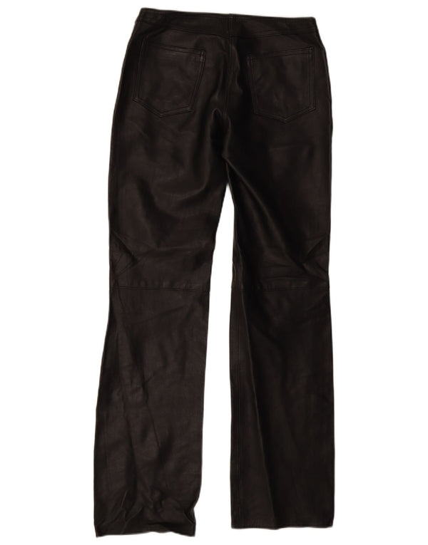 XETRA Pantalones de cuero con corte de bota para mujer IT 42 Medium W28 L32 Negro