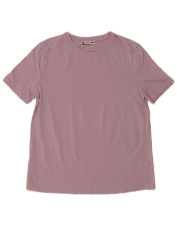 Zara Mujer Camiseta Top UK 10 Small Púrpura