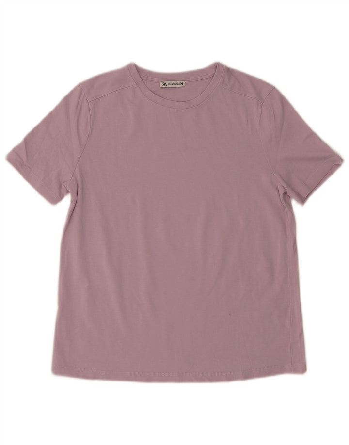 Zara Mujer Camiseta Top UK 10 Small Púrpura