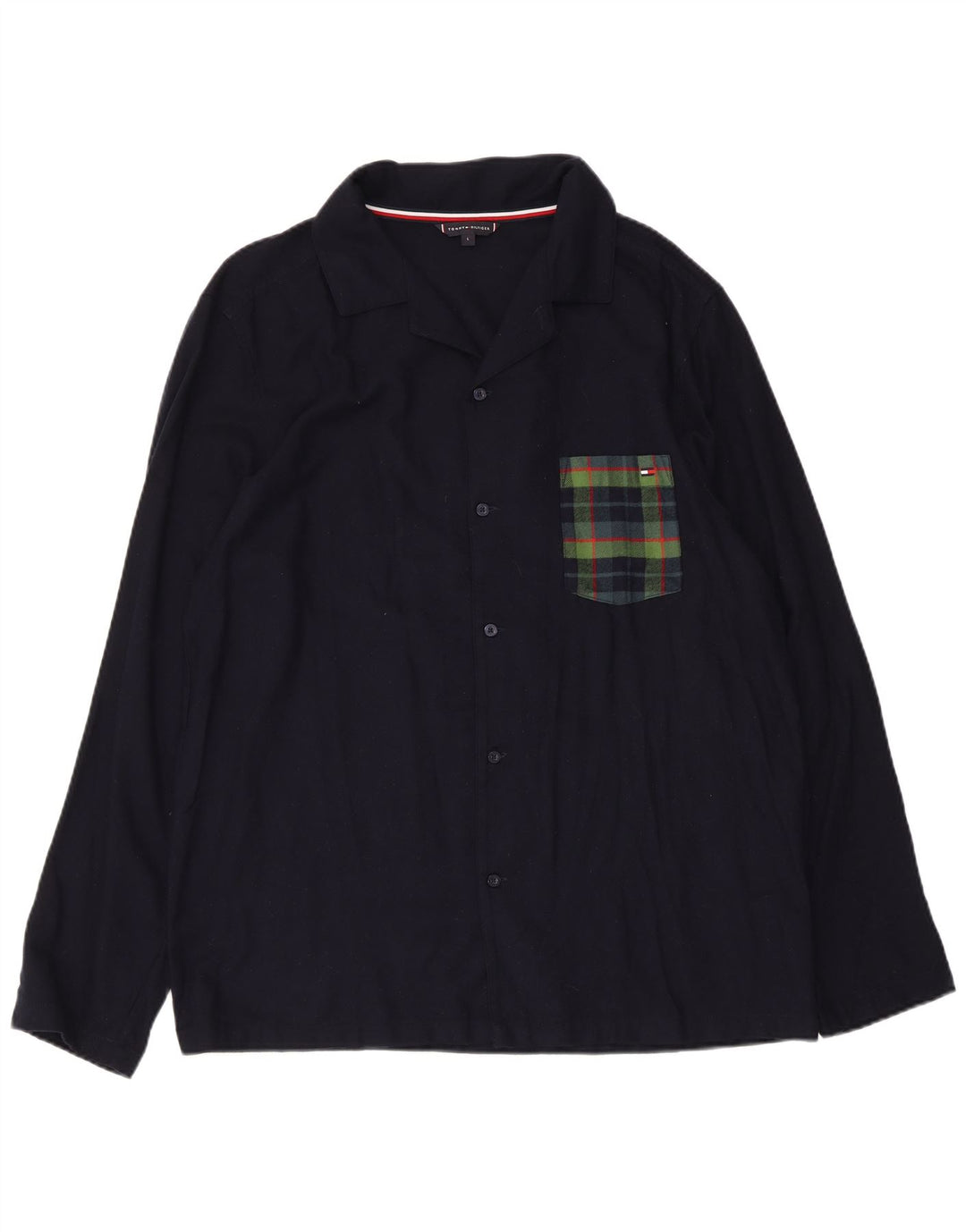 Camisa Tommy Hilfiger Hombre Grande Azul Marino Cuadros Viscosa