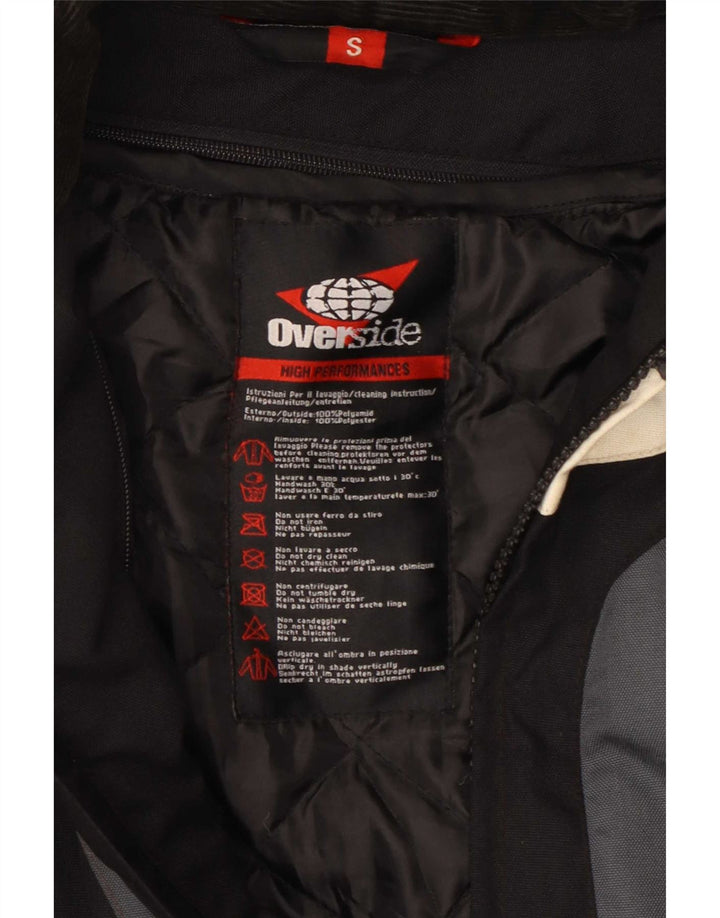 Vintage Mens Racer Chaqueta Reino Unido 36 Pequeño Negro Colorblock Poliamida