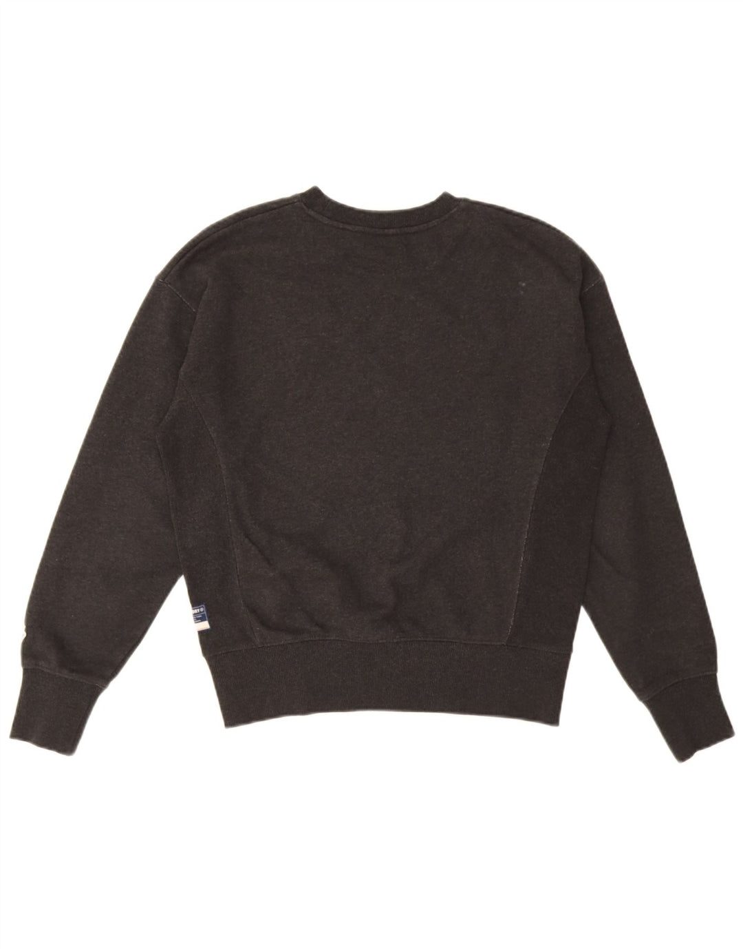 Superdry Sudadera extragrande para mujer, jersey, talla 40, talla pequeña, algodón negro
