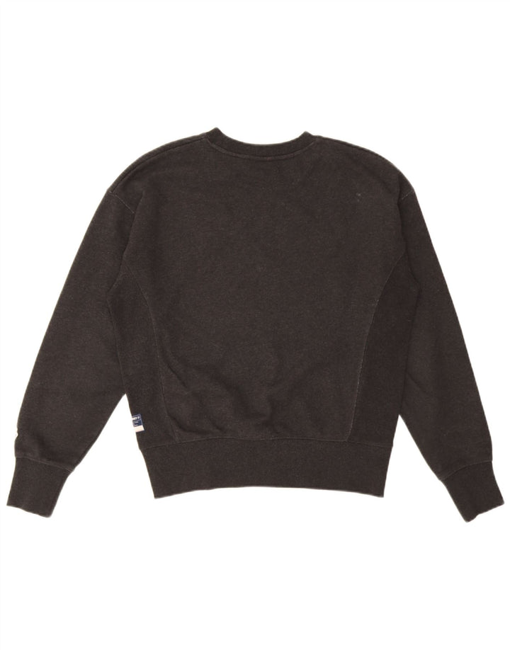 Superdry Sudadera extragrande para mujer, jersey, talla 40, talla pequeña, algodón negro