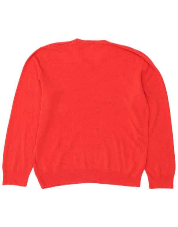 Marks & Spencer Mens V-Neck Jumper Sweater XL Red Acrylic