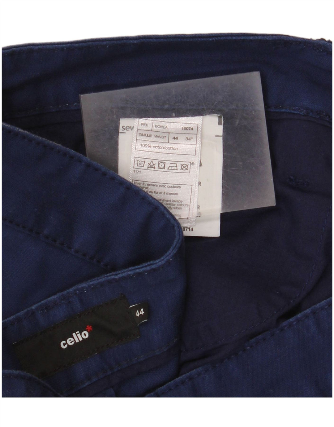 Celio Pantalones cortos cargo para hombre W34 Algodón azul marino grande