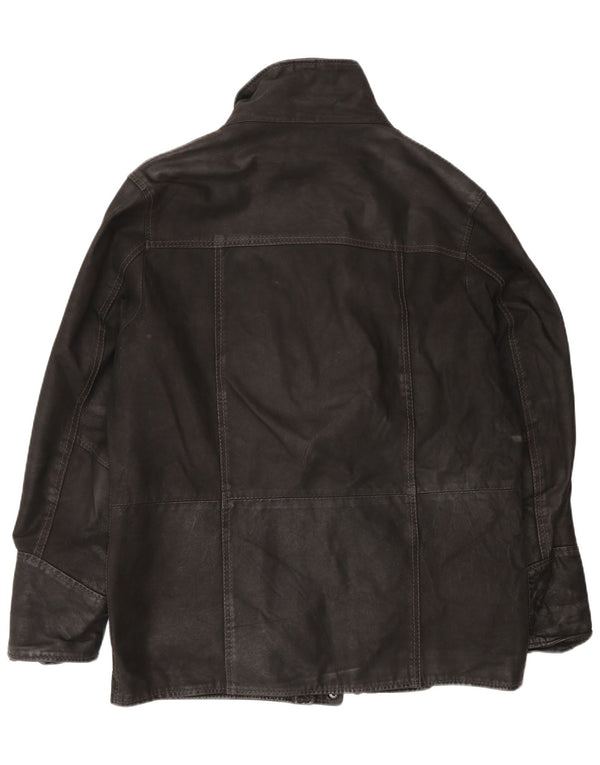 Chaqueta de cuero vintage para hombre IT 52 XL Negro