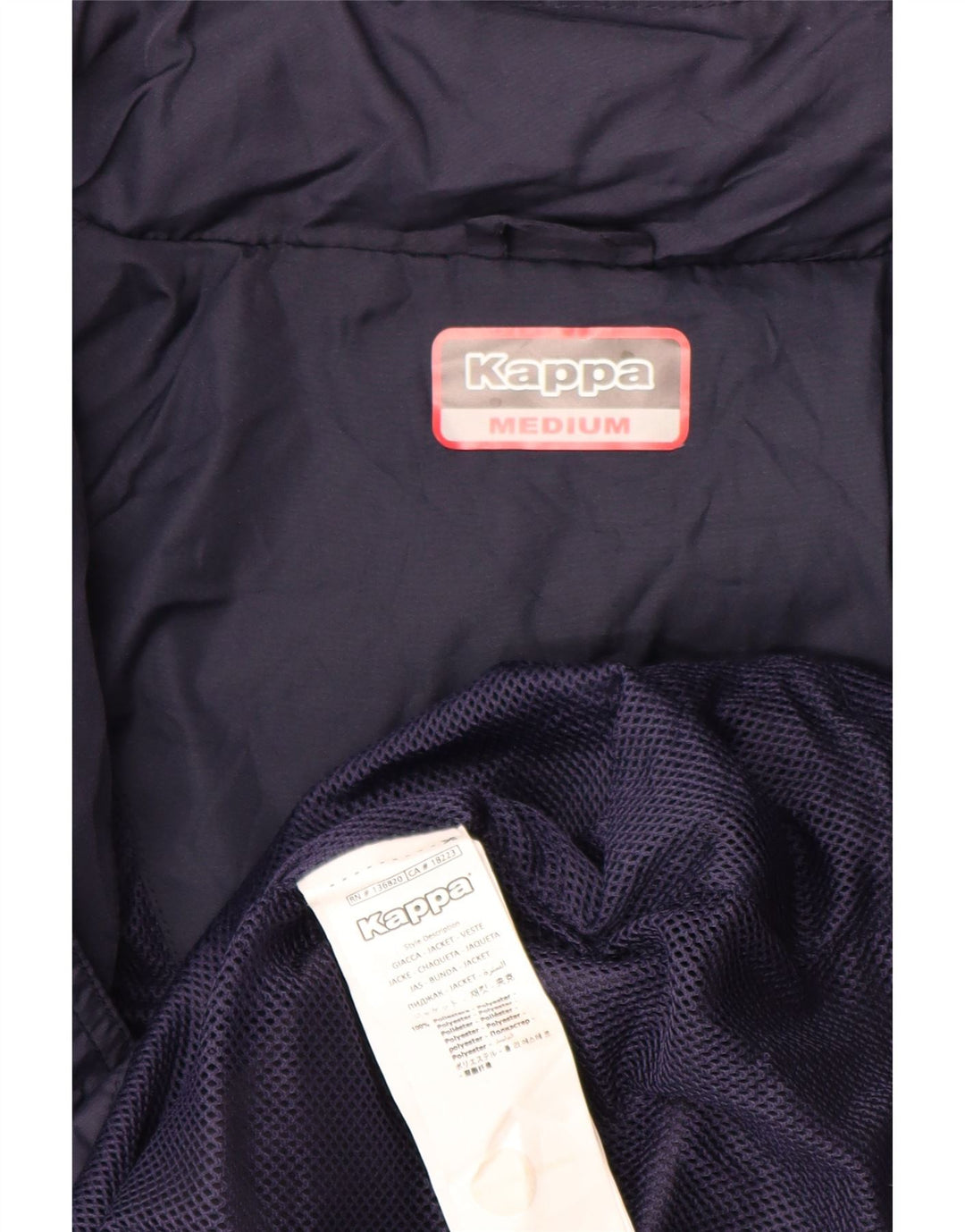 KAPPA Chaqueta superior de chándal con capucha y gráfico para hombre Poliéster azul marino mediano