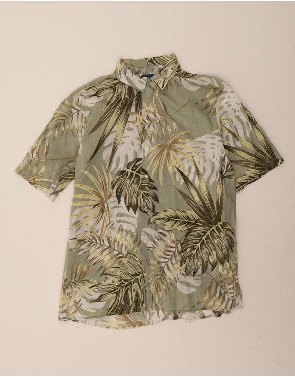 Jack & Jones Hombre Camisa De Manga Corta De Algodón Floral Verde Grande