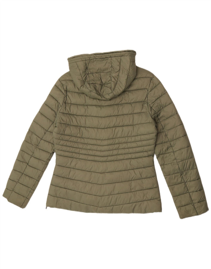 Carrera Chaqueta acolchada con capucha para mujer UK 14 Medium Khaki Poliamida