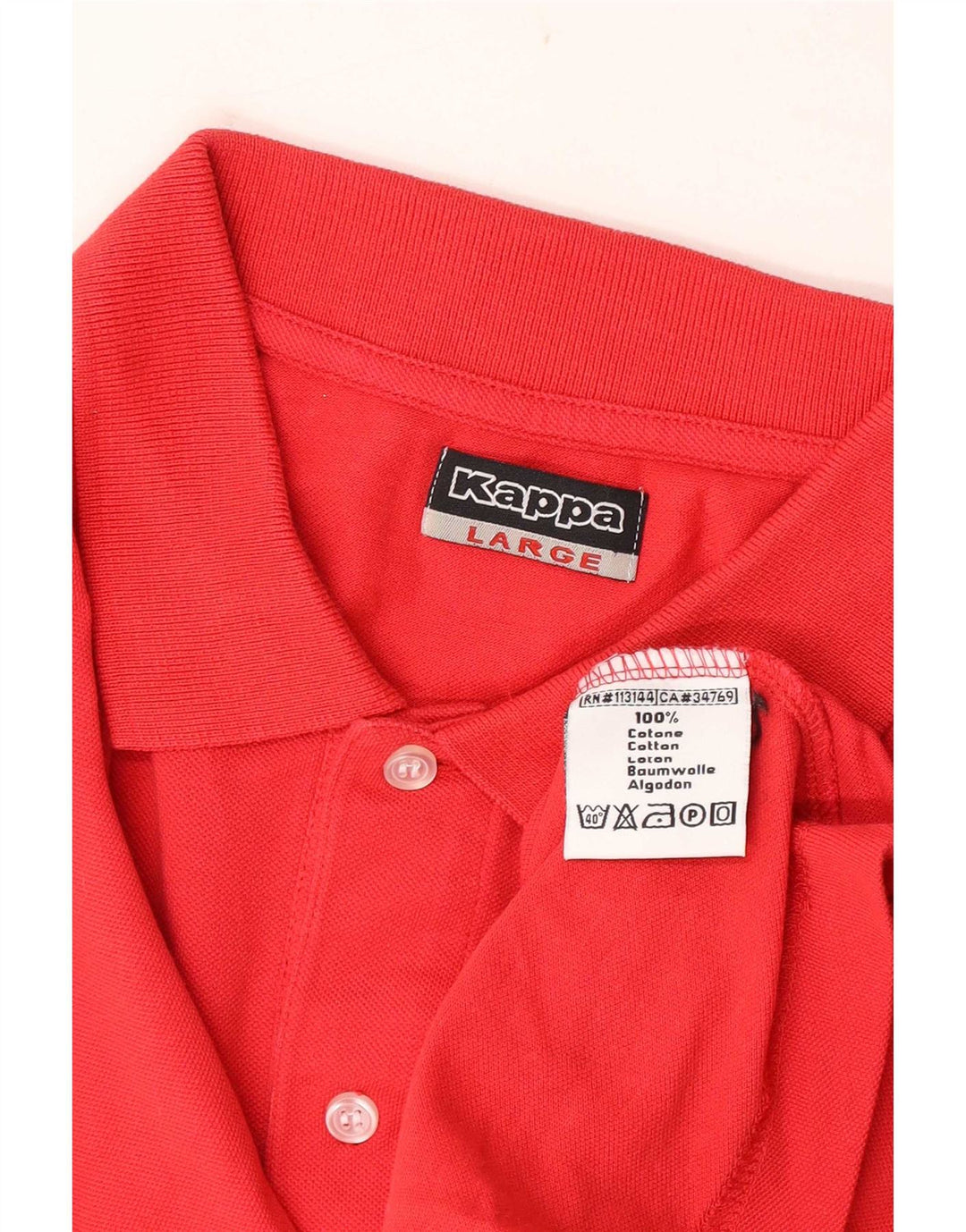 Kappa Polo Hombre Grande Rojo Algodón