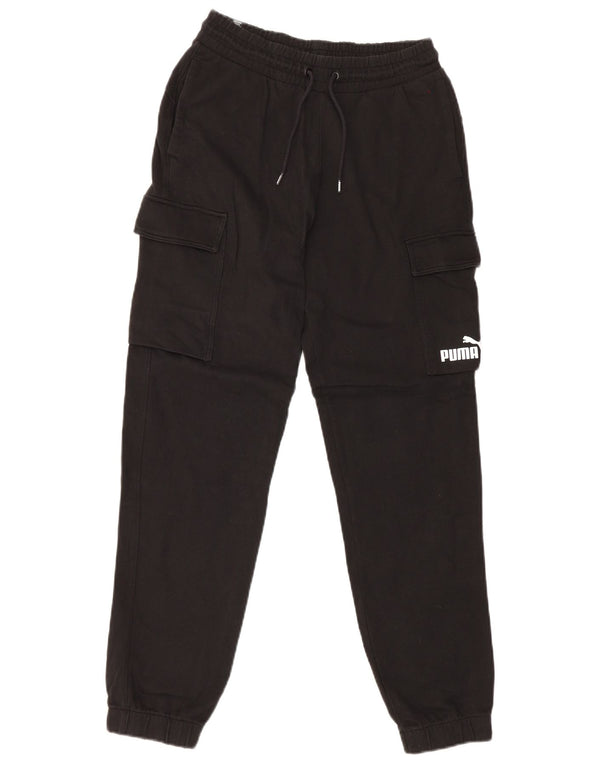 Puma Hombre Cargo Chándal Pantalones Joggers Pequeño Algodón Negro