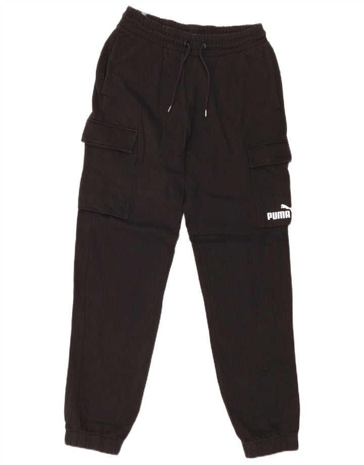 Puma Hombre Cargo Chándal Pantalones Joggers Pequeño Algodón Negro
