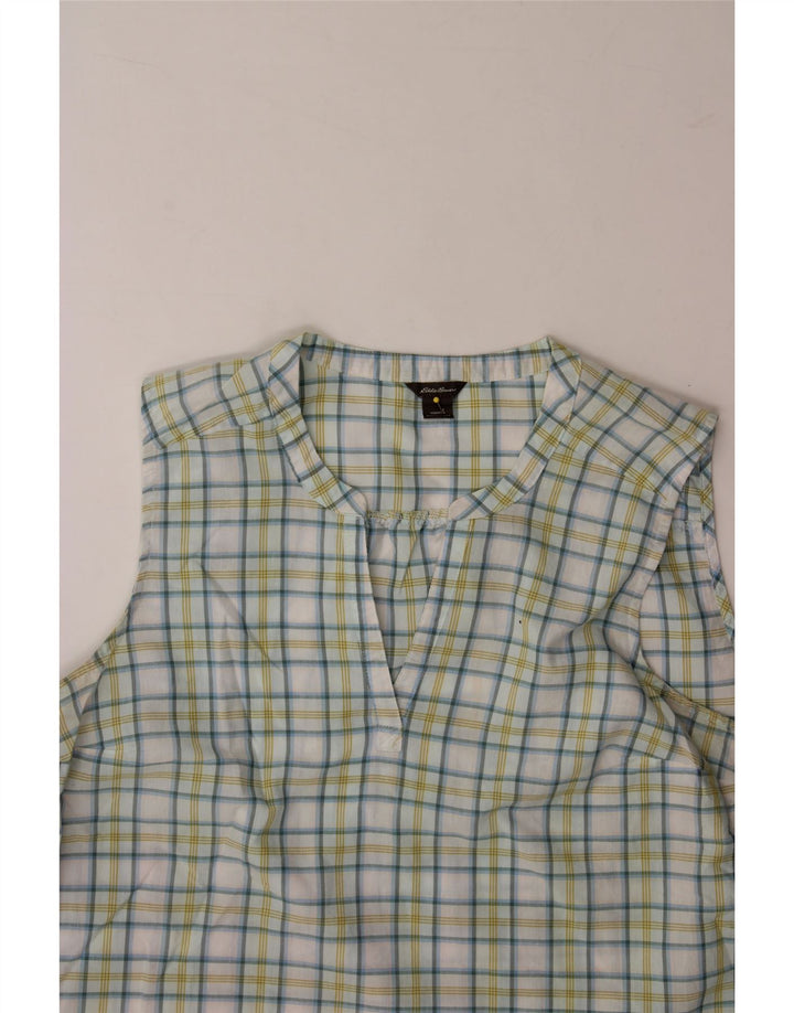 EDDIE BAUER Womens Sleeveless Blouse Top UK 16 Large Blue Check Vintage Eddie Bauer and Second-Hand Eddie Bauer from Messina Hembry 