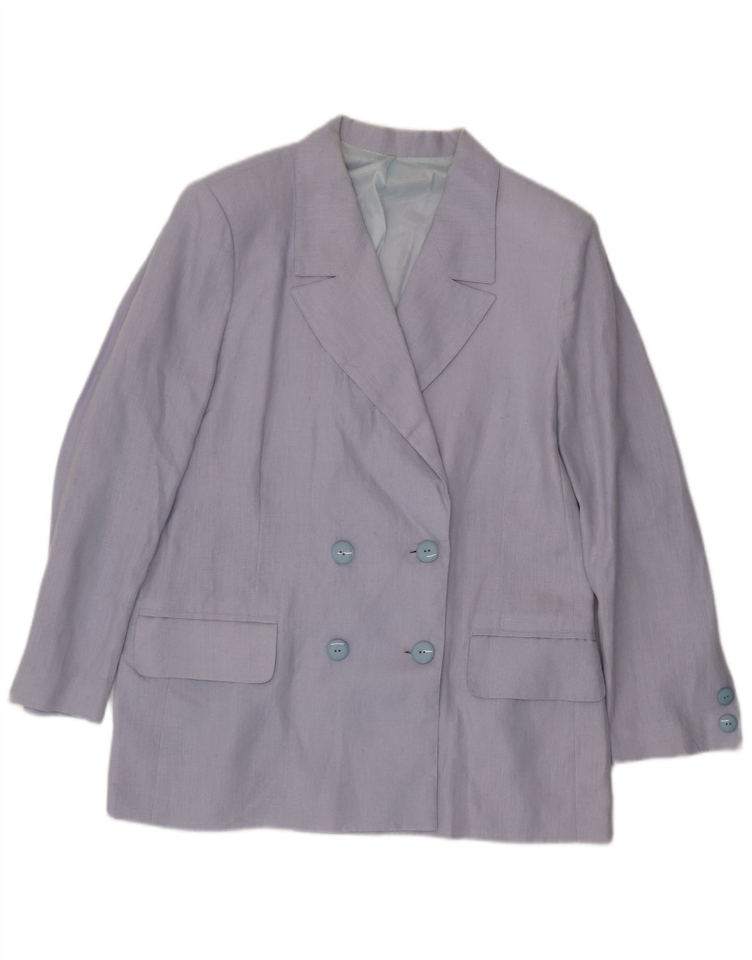 Vintage mujer doble pecho Blazer chaqueta Reino Unido 14 azul grande