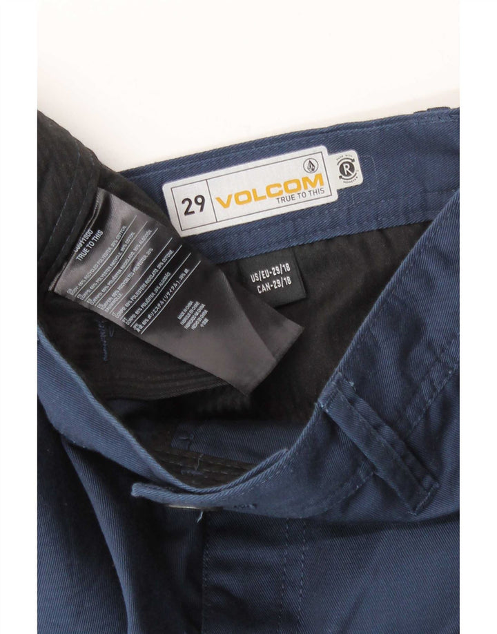 Pantalones cortos chinos Volcom para hombre W29 Small Poliéster azul marino